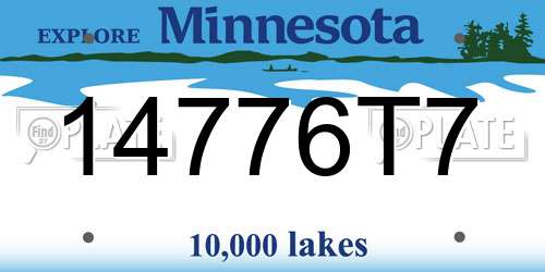 14776T7 Minnesota License Plate