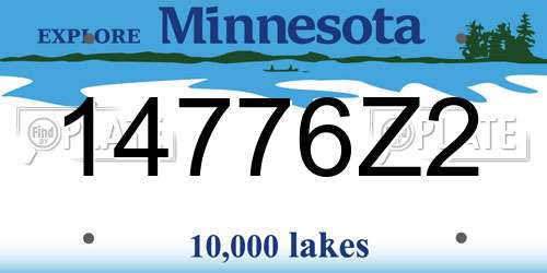 14776Z2 Minnesota License Plate