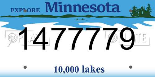 1477779 Minnesota License Plate