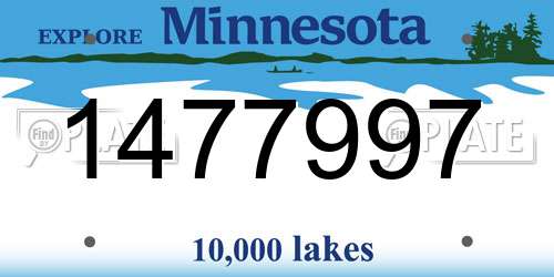 1477997 Minnesota License Plate