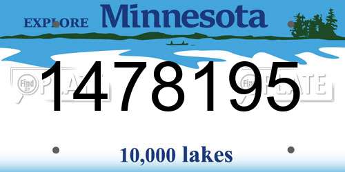 1478195 Minnesota License Plate