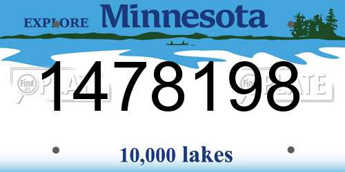 1478198 Minnesota License Plate