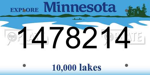 1478214 Minnesota License Plate