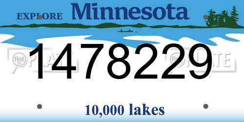 1478229 Minnesota License Plate