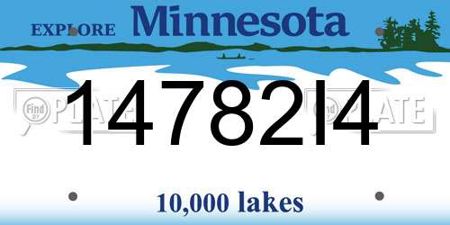 14782I4 Minnesota License Plate
