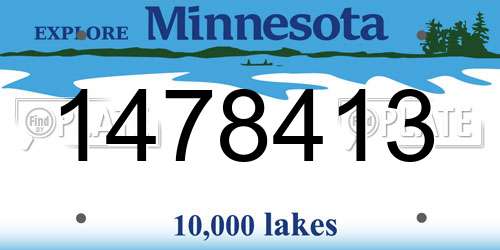 1478413 Minnesota License Plate
