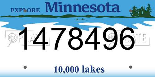1478496 Minnesota License Plate