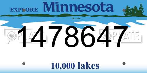 1478647 Minnesota License Plate