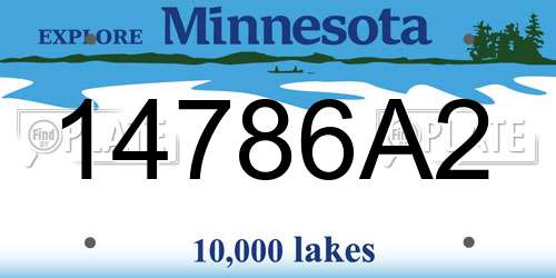 14786A2 Minnesota License Plate