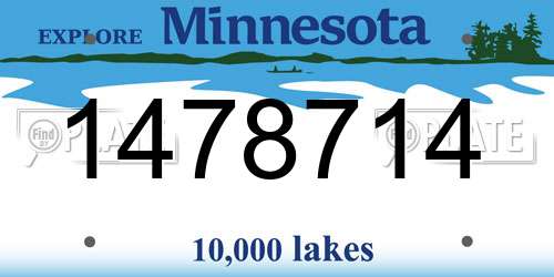 1478714 Minnesota License Plate