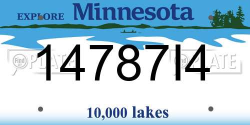 14787I4 Minnesota License Plate