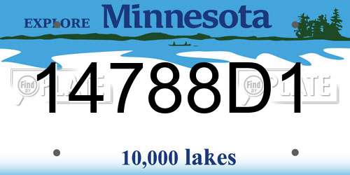 14788D1 Minnesota License Plate
