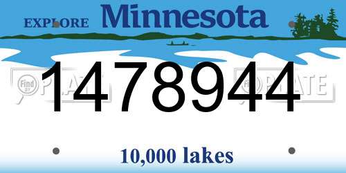 1478944 Minnesota License Plate