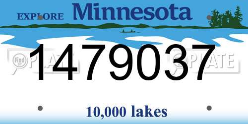 1479037 Minnesota License Plate