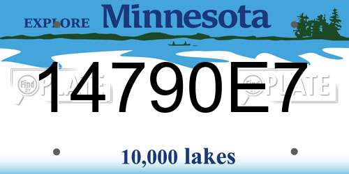 14790E7 Minnesota License Plate