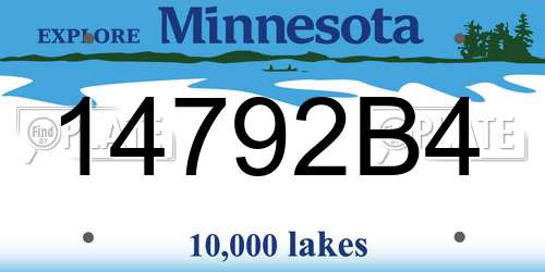 14792B4 Minnesota License Plate