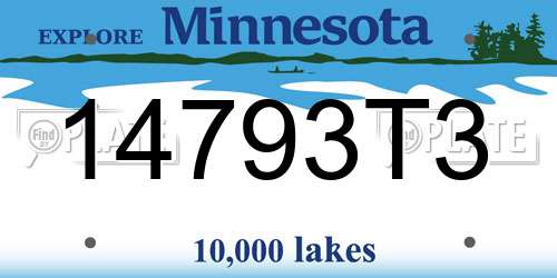 14793T3 Minnesota License Plate