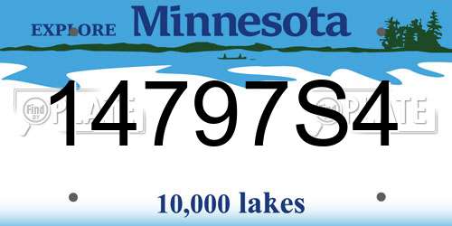 14797S4 Minnesota License Plate