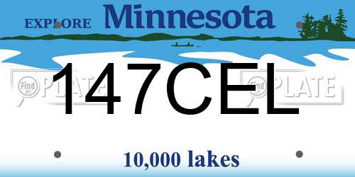 147CEL Minnesota License Plate