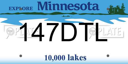147DTL Minnesota License Plate