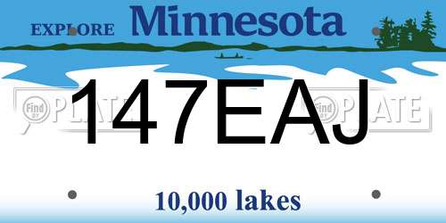 147EAJ Minnesota License Plate