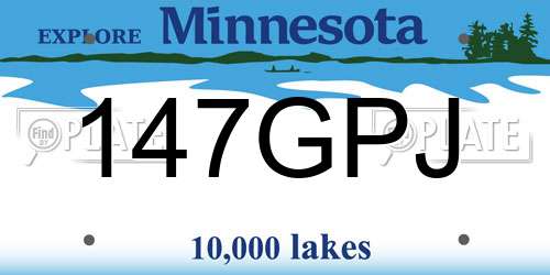 147GPJ Minnesota License Plate