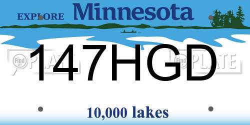 147HGD Minnesota License Plate