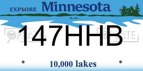 147HHB Minnesota License Plate