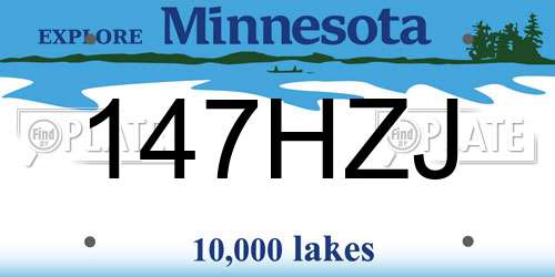 147HZJ Minnesota License Plate