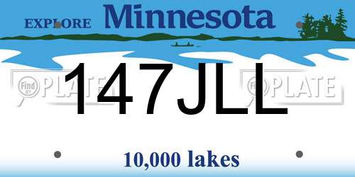 147JLL Minnesota License Plate
