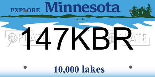 147KBR Minnesota License Plate