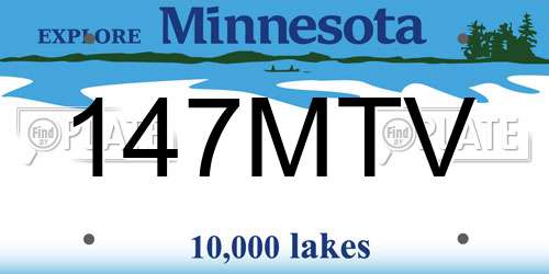 147MTV Minnesota License Plate