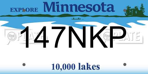 147NKP Minnesota License Plate