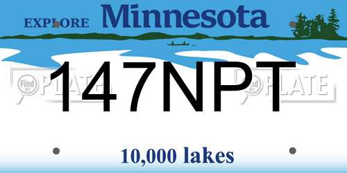 147NPT Minnesota License Plate