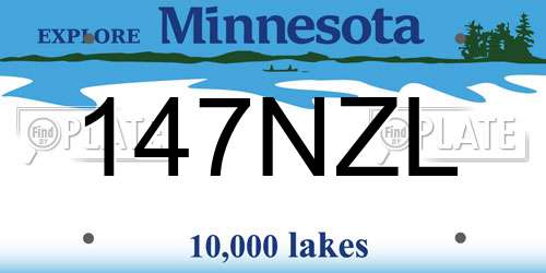 147NZL Minnesota License Plate