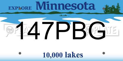 147PBG Minnesota License Plate