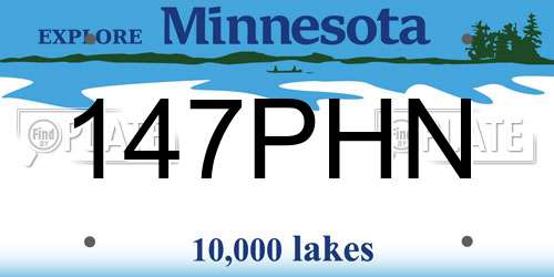 147PHN Minnesota License Plate