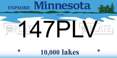 147PLV Minnesota License Plate