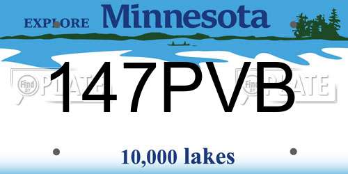 147PVB Minnesota License Plate