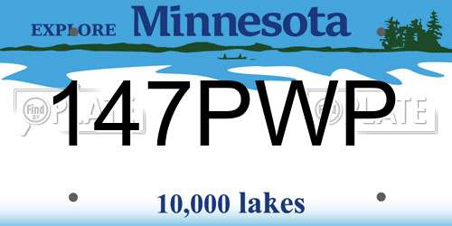 147PWP Minnesota License Plate