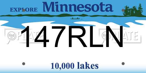 147RLN Minnesota License Plate