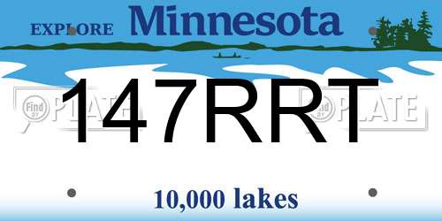 147RRT Minnesota License Plate