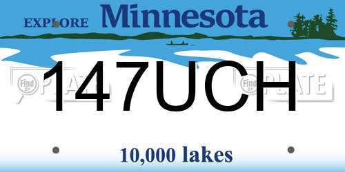147UCH Minnesota License Plate