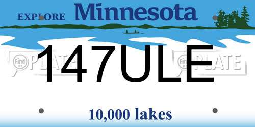 147ULE Minnesota License Plate