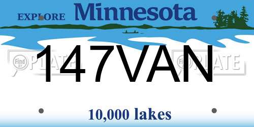 147VAN Minnesota License Plate