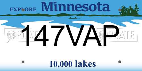 147VAP Minnesota License Plate