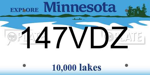 147VDZ Minnesota License Plate