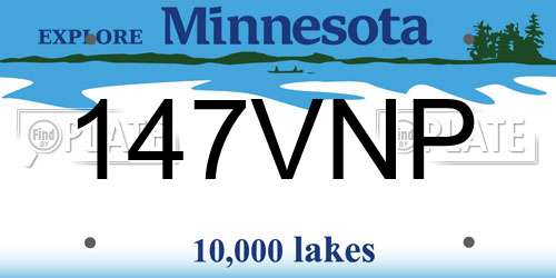 147VNP Minnesota License Plate