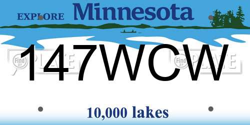 147WCW Minnesota License Plate