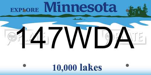 147WDA Minnesota License Plate